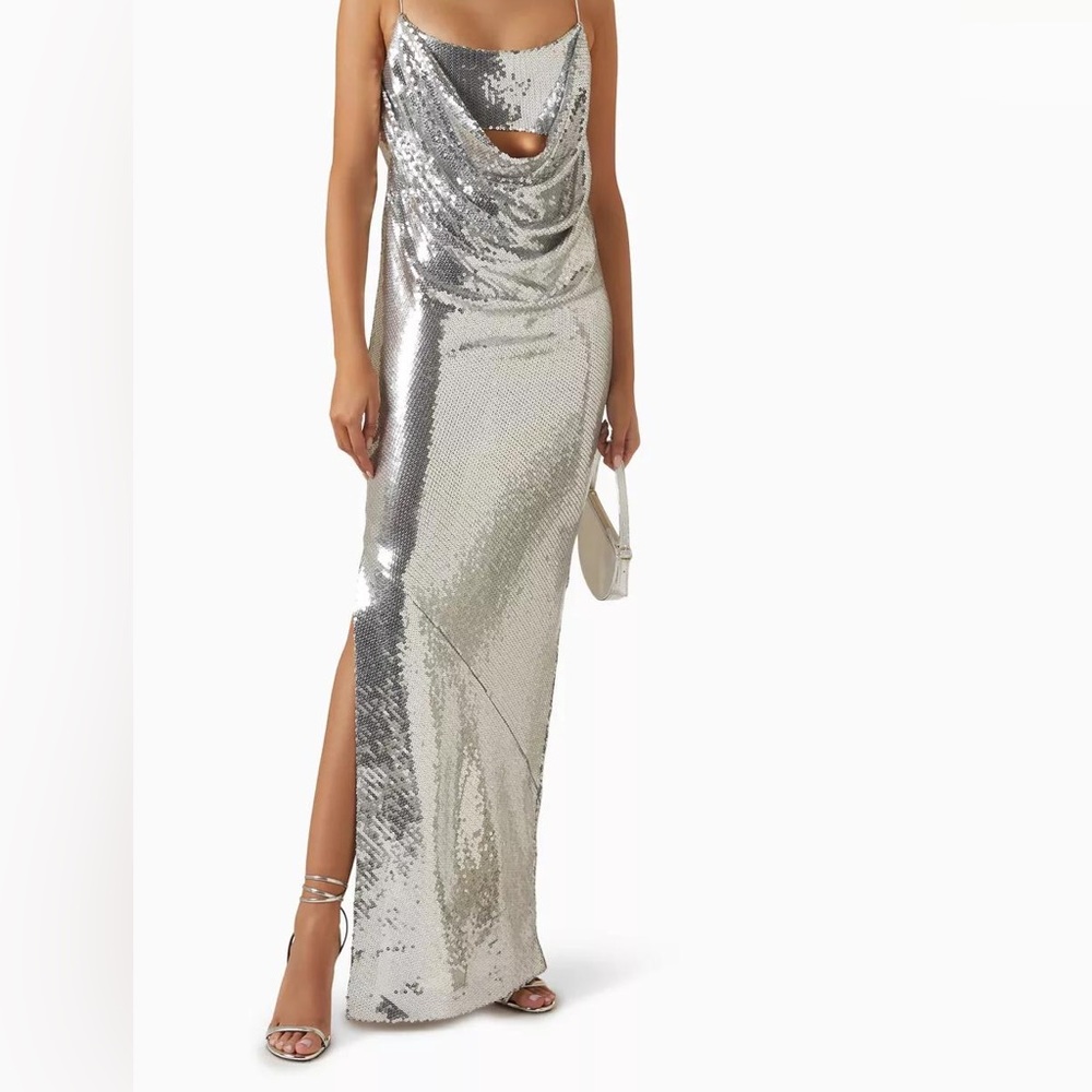 Alex Perry open back draped column dress